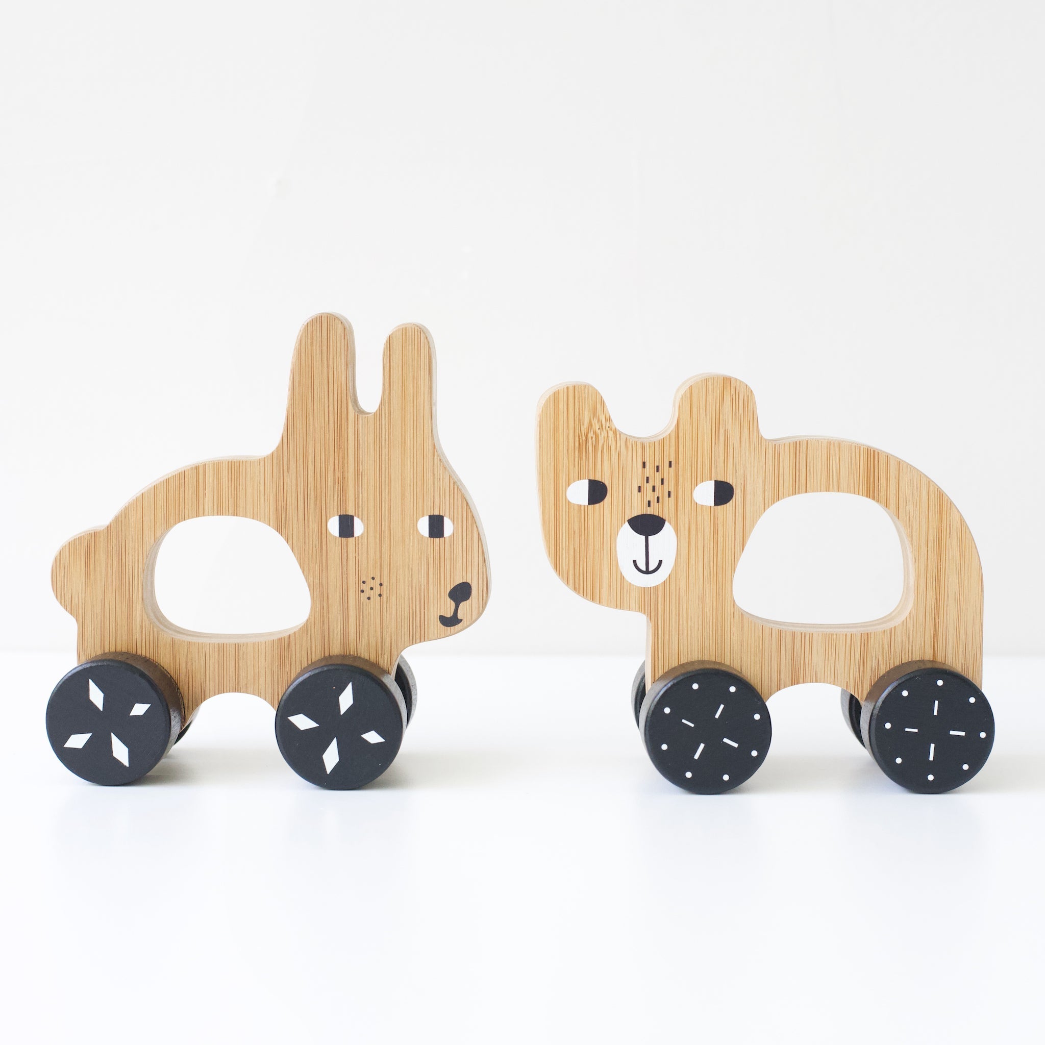 Bunny Push Wooden Toy - Tenth & Pine - Wood + Bamboo Toys -