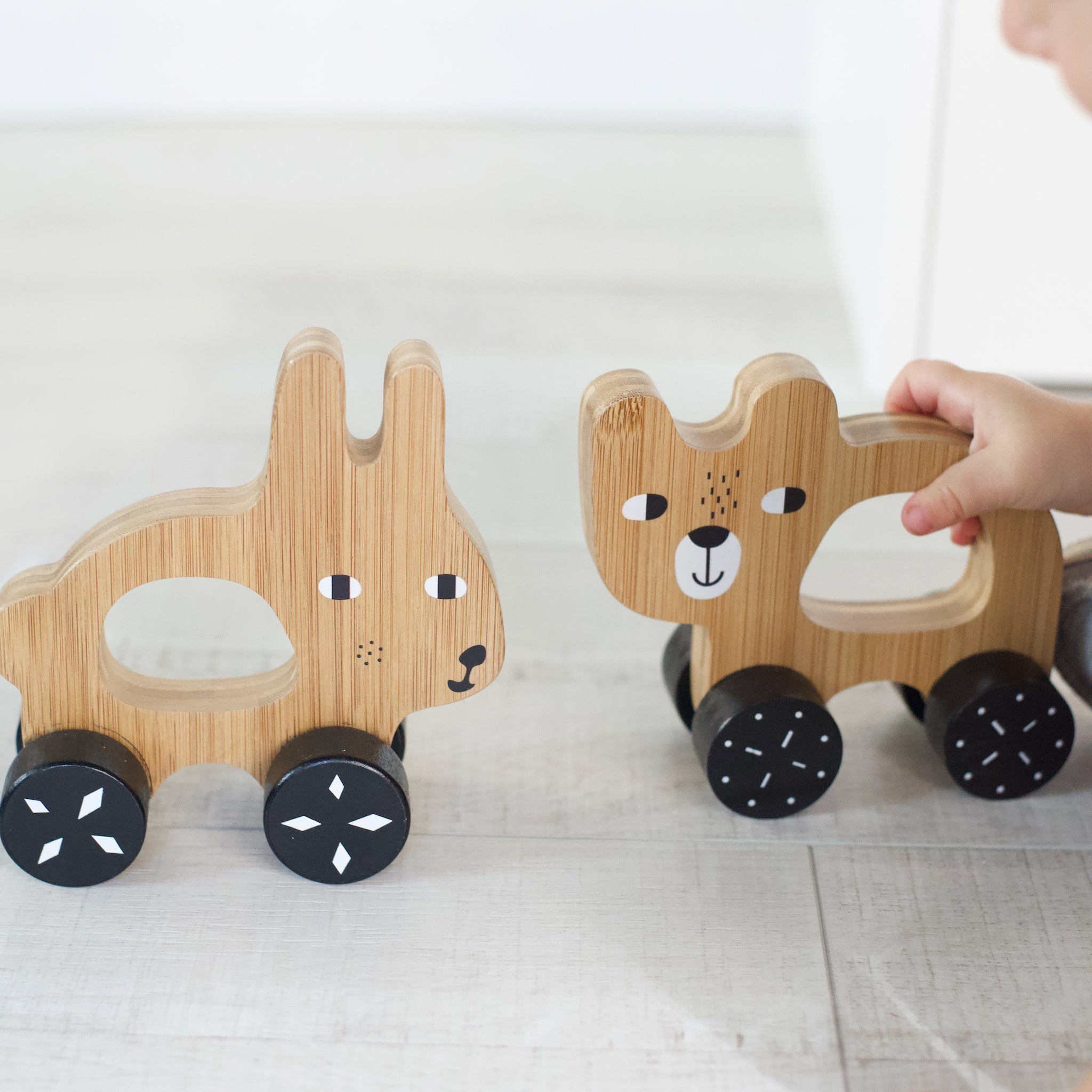 Bunny Push Wooden Toy - Tenth & Pine - Wood + Bamboo Toys -