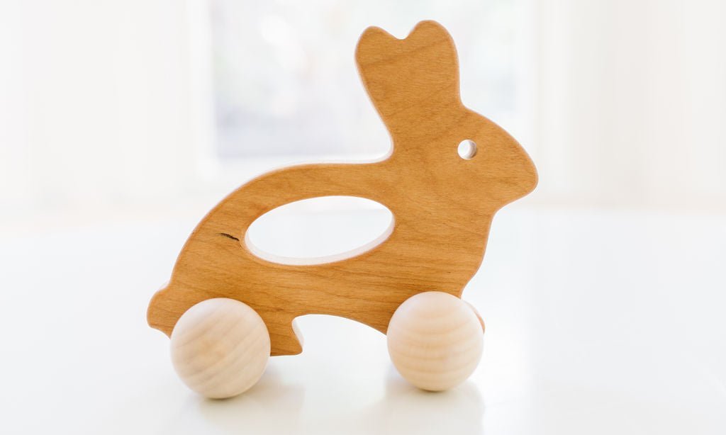 Bunny Push Wooden Toy - Tenth & Pine - Push & Pull Toys -