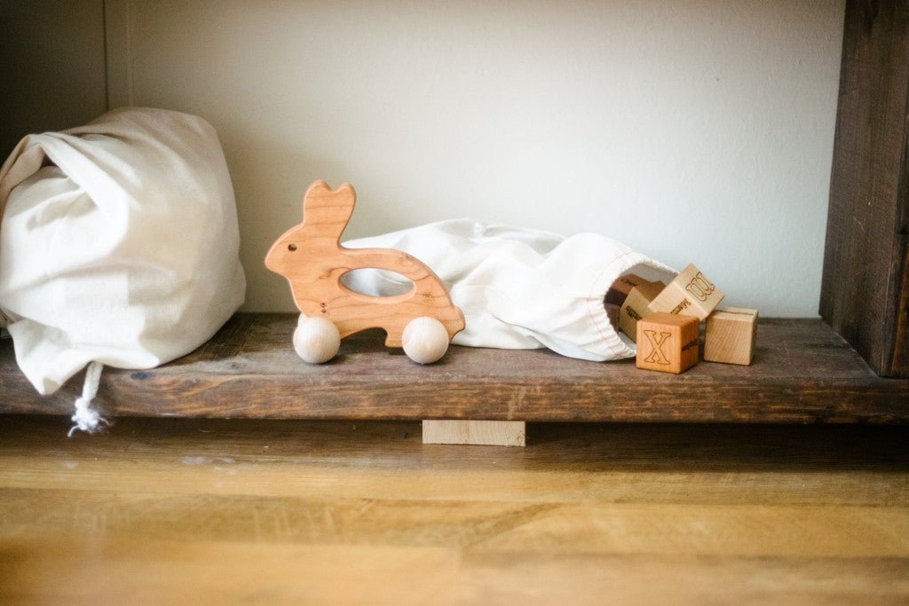 Bunny Push Wooden Toy - Tenth & Pine - Push & Pull Toys -