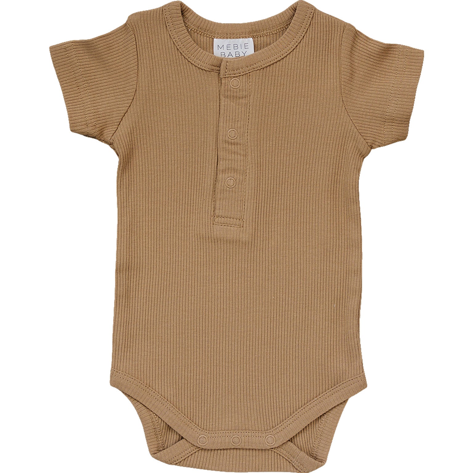 Cafe Organic Cotton Ribbed Snap Bodysuit - Tenth & Pine - NB - Mebie Baby