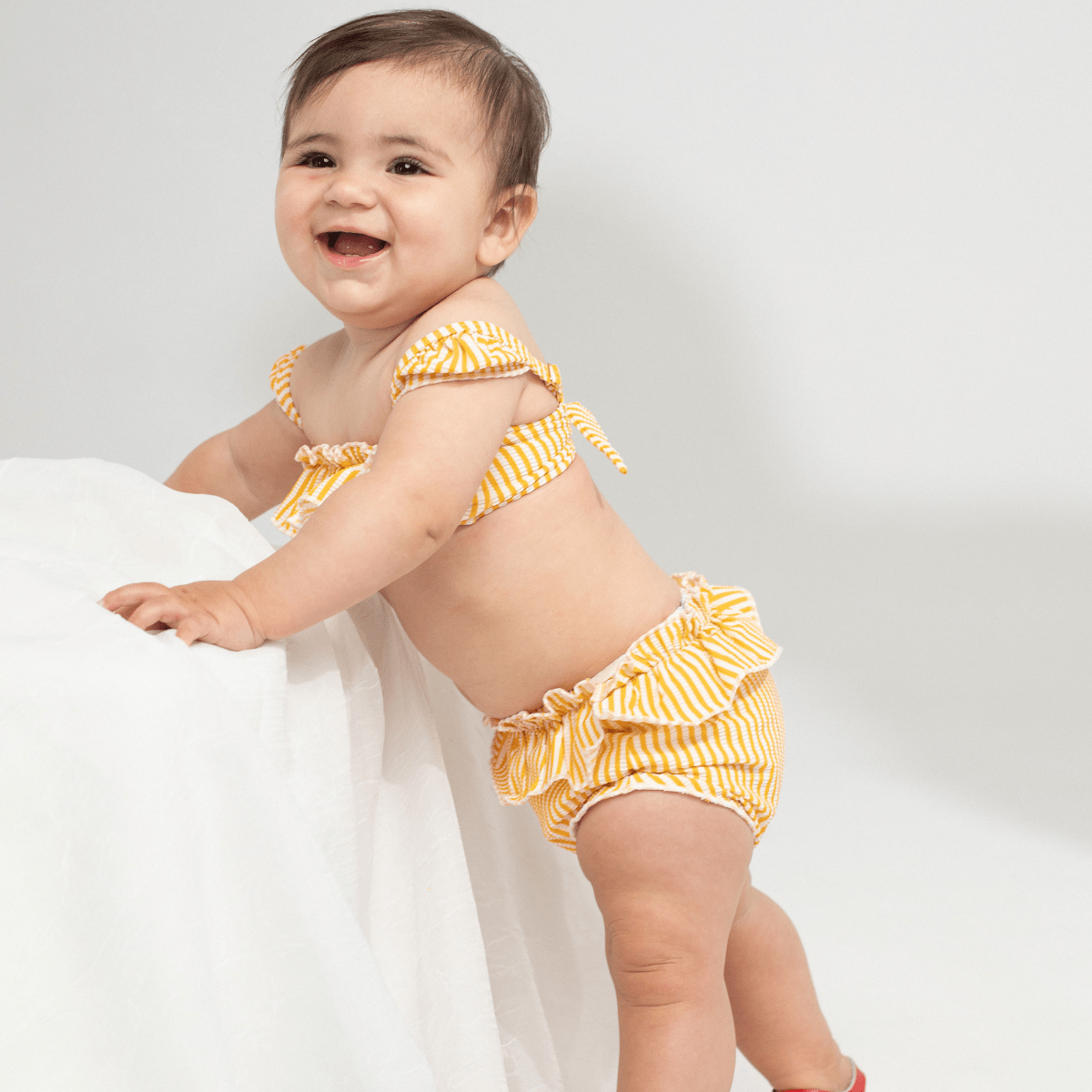 Canary Stripe Mini Cabana Bikini Set - Tenth & Pine - MM Swimwear - 0 - 6 Months - Canary Stripe - Montce