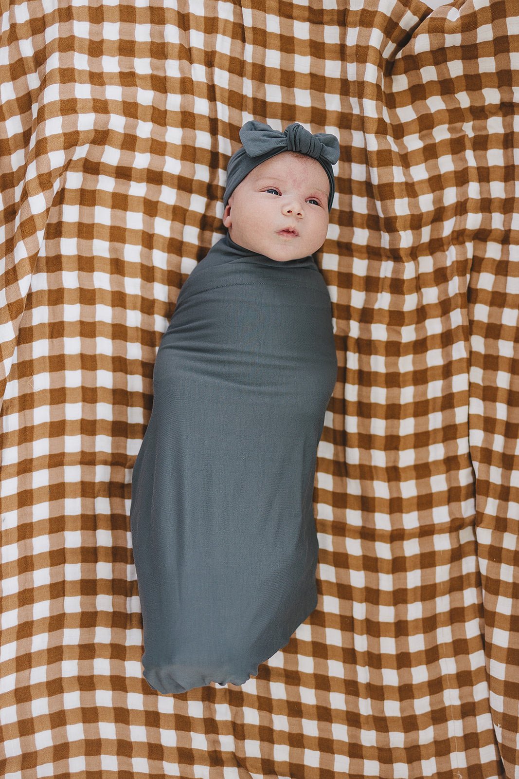 Charcoal Bamboo Stretch Swaddle - Tenth & Pine -
