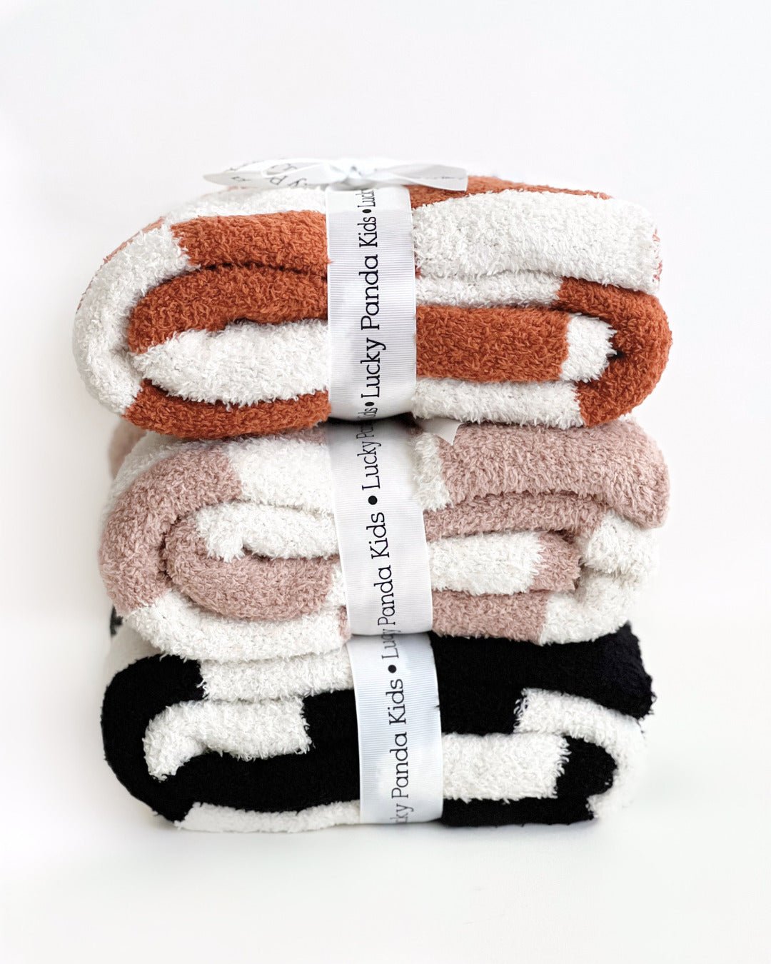 Checkered Plush Blanket | Copper - Tenth & Pine - Plush Blanket -