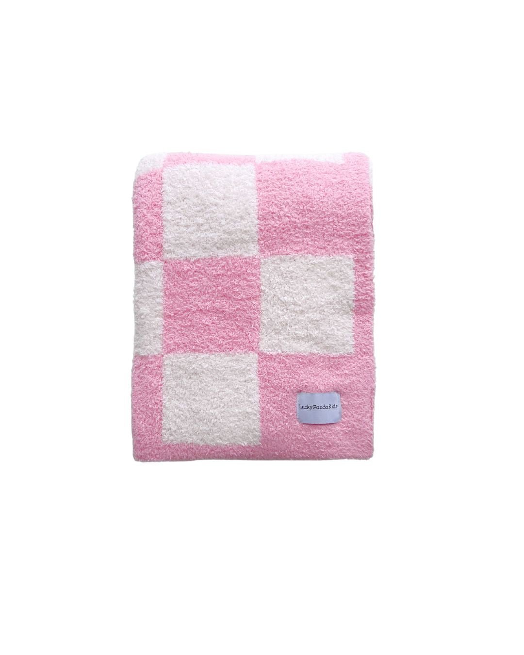 Checkered Plush Blanket | Pink - Tenth & Pine - Plush Blanket -