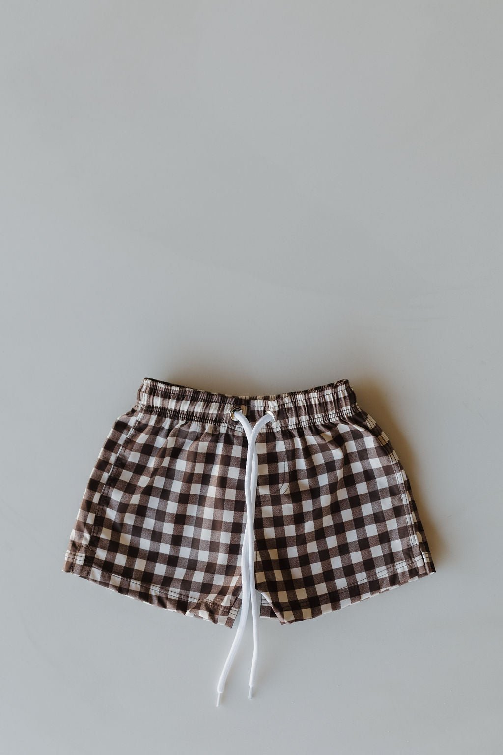 Child Boardshort | Chocolate Gingham - Tenth & Pine - Swim Shorts - 0 - 6 Months - forever french baby