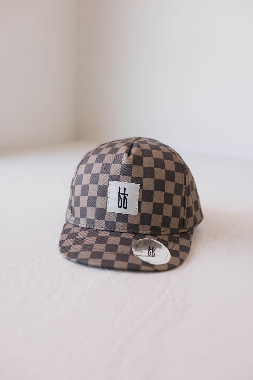 Children's Trucker Hat | Faded Brown Checkerboard - Tenth & Pine - Trucker Hat - Baby - 44cm - forever french baby