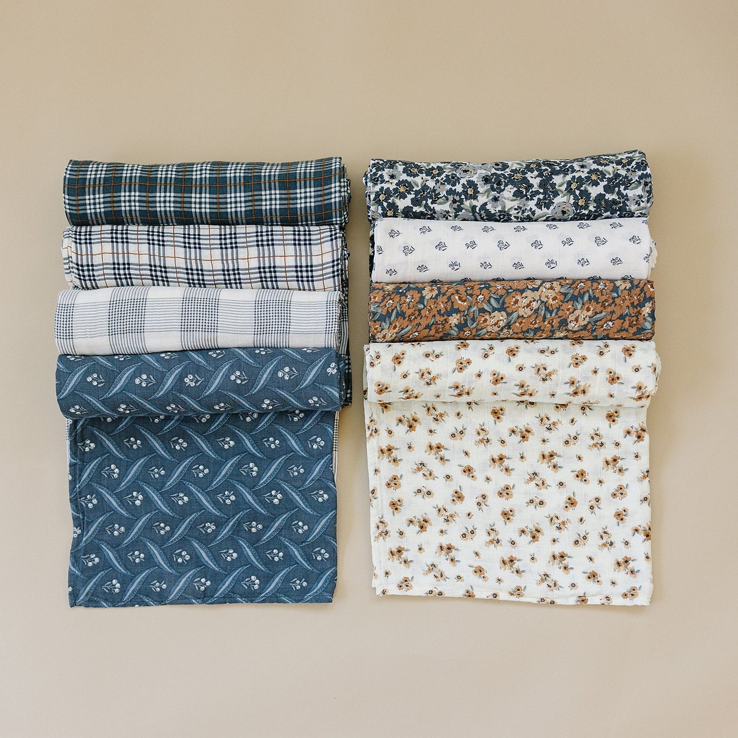 Coastal Plaid Muslin Swaddle Blanket - Tenth & Pine -