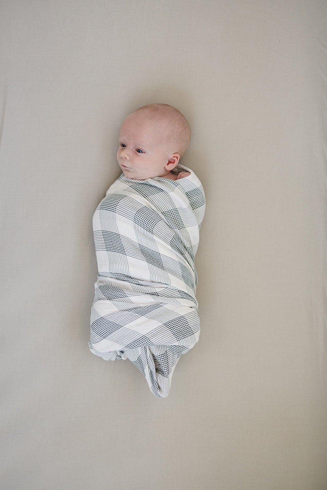 Coastal Plaid Muslin Swaddle Blanket - Tenth & Pine -
