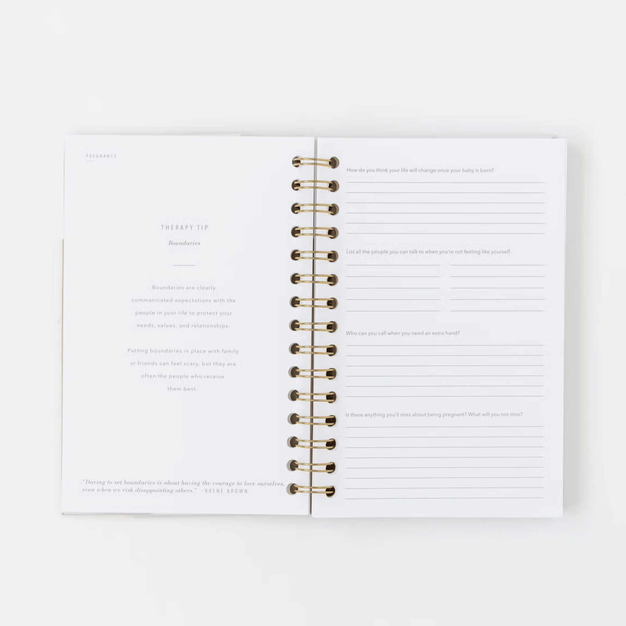 Coil - Bound Postpartum Journal (Cashew) - Tenth & Pine -