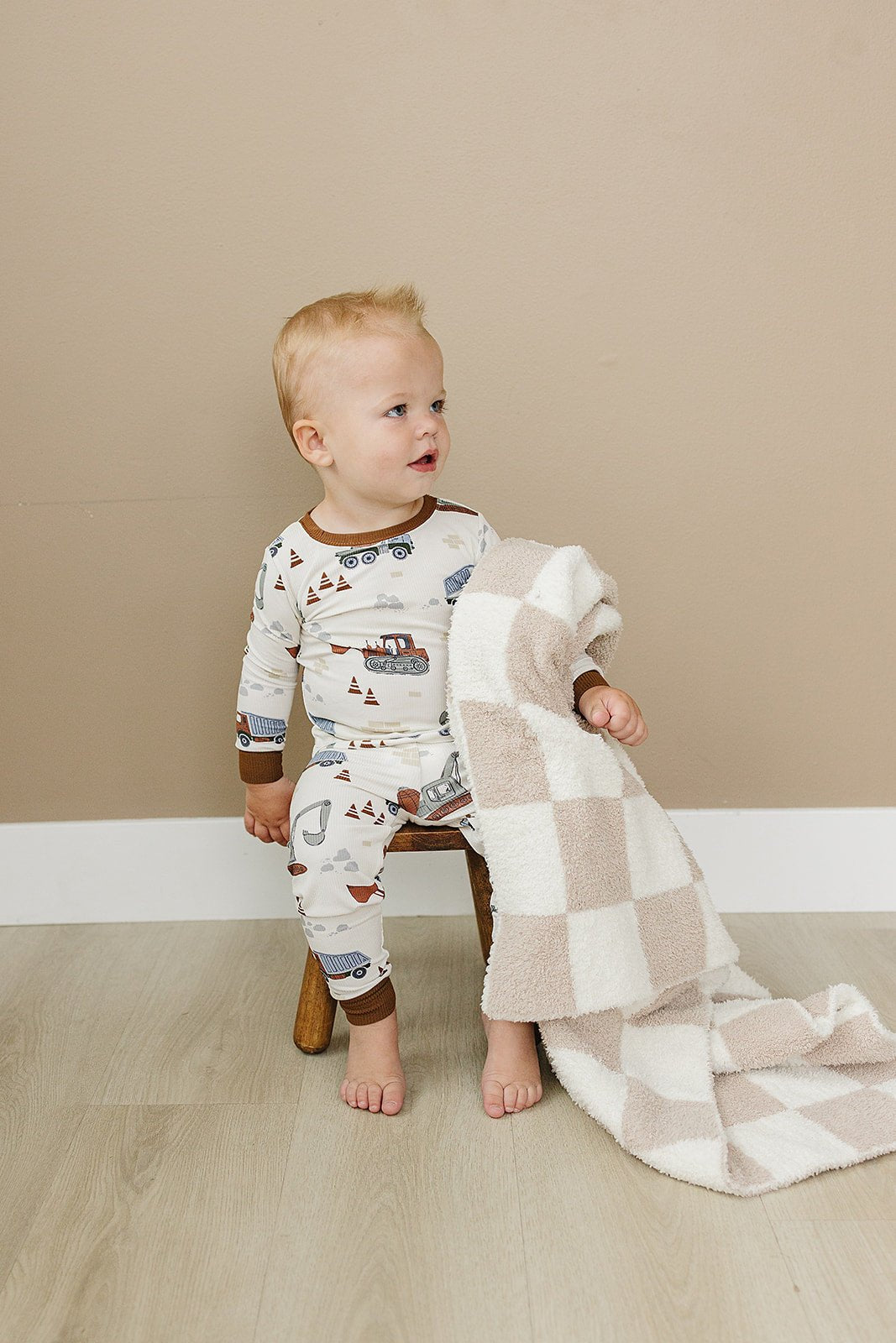 Construction Trucks Ribbed Cozy Set - Tenth & Pine - 6 - 12 - Mebie Baby