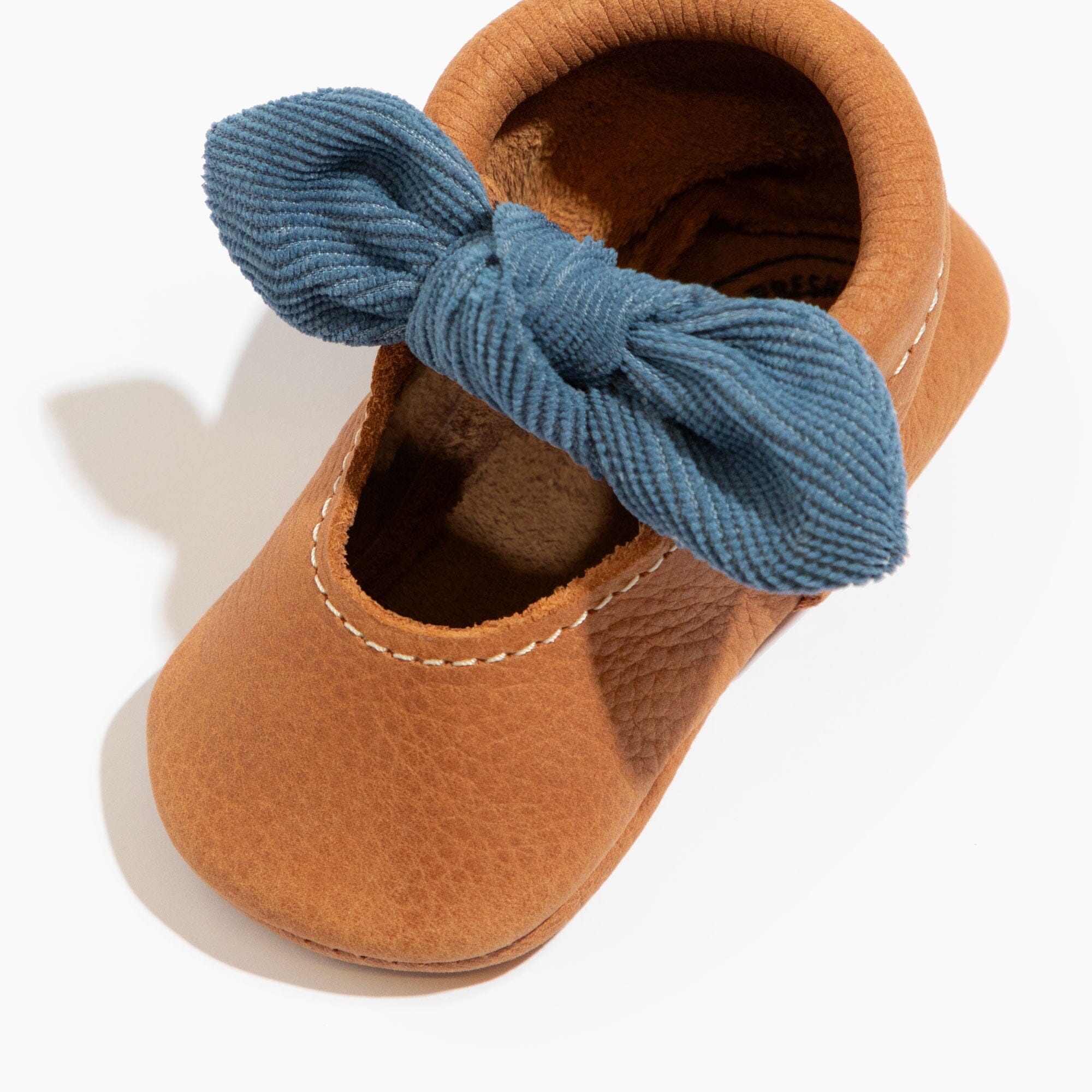 Corduroy Cowgirl Knotted Bow Baby Shoe - Tenth & Pine - Knotted Bow Mocc - Soft Sole - 1
