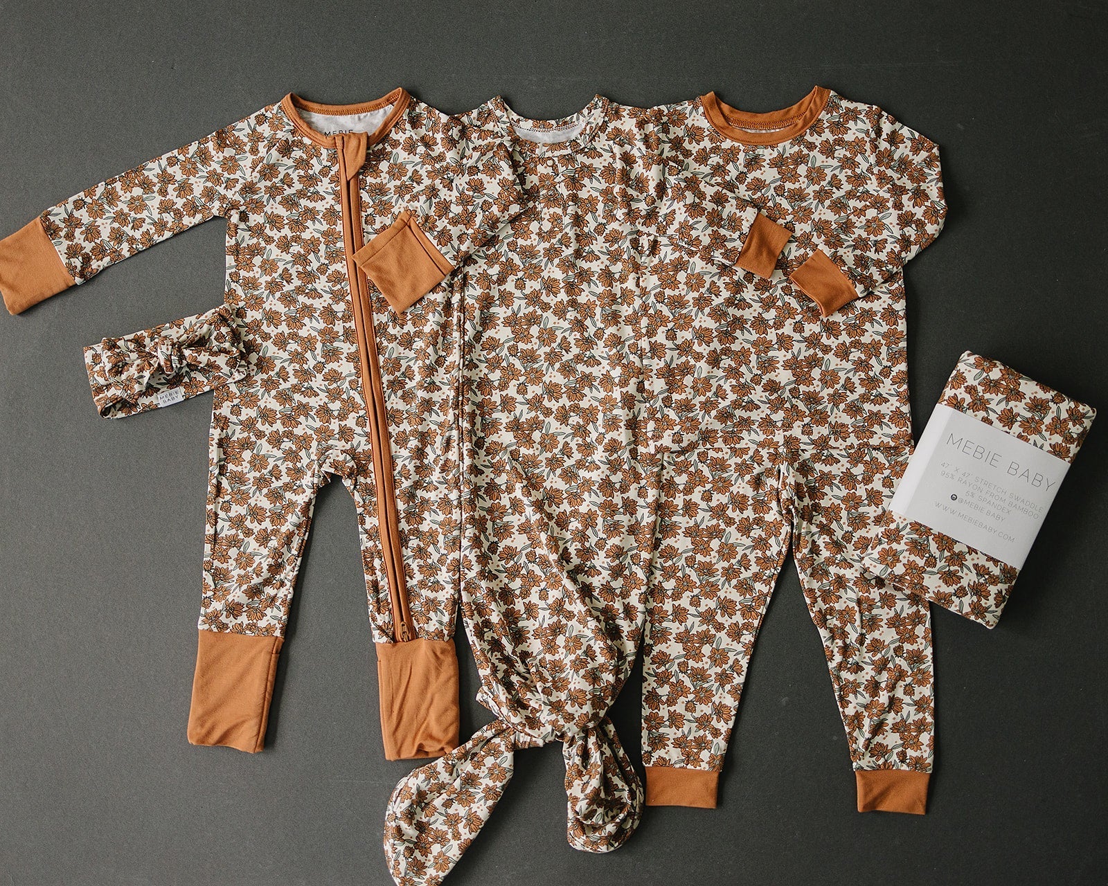 Cream Magnolia Bamboo Zipper - Tenth & Pine - Zip Pajama - NB - Mebie Baby
