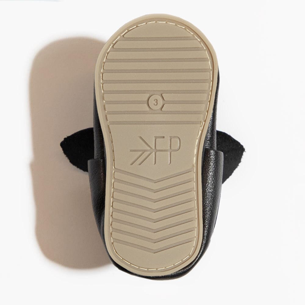 Ebony Knotted Bow Baby Shoe - Tenth & Pine - Knotted Bow Mocc - Soft Sole - 1