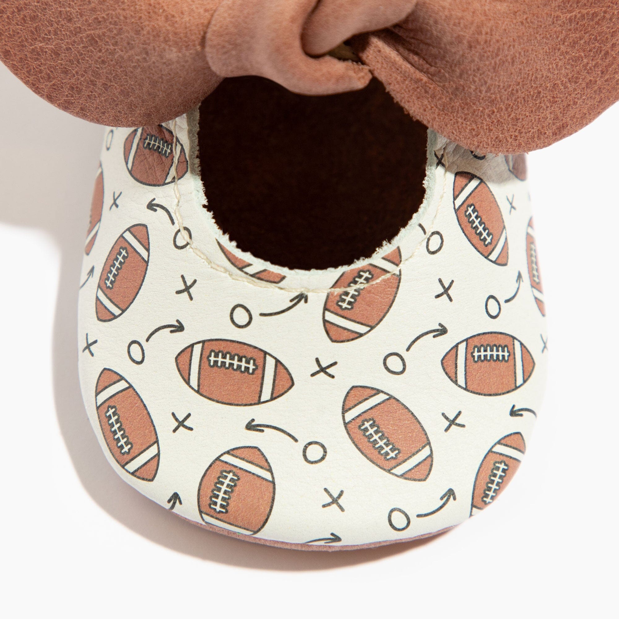 First Down Knotted Bow Baby Shoe - Tenth & Pine - Bow Mocc - Soft Sole - 1