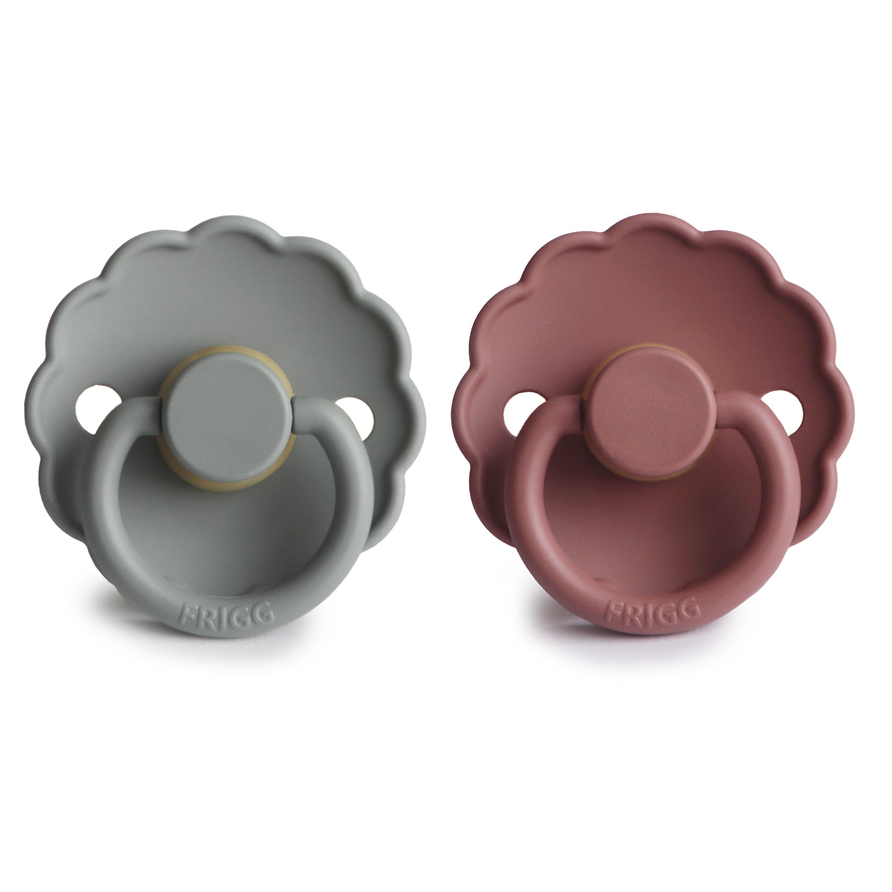 FRIGG Daisy Natural Rubber Pacifier 2 - Pack - Tenth & Pine - FRIGG PACIFIERS - 6 - 18 months - Pink Cream/Poppy