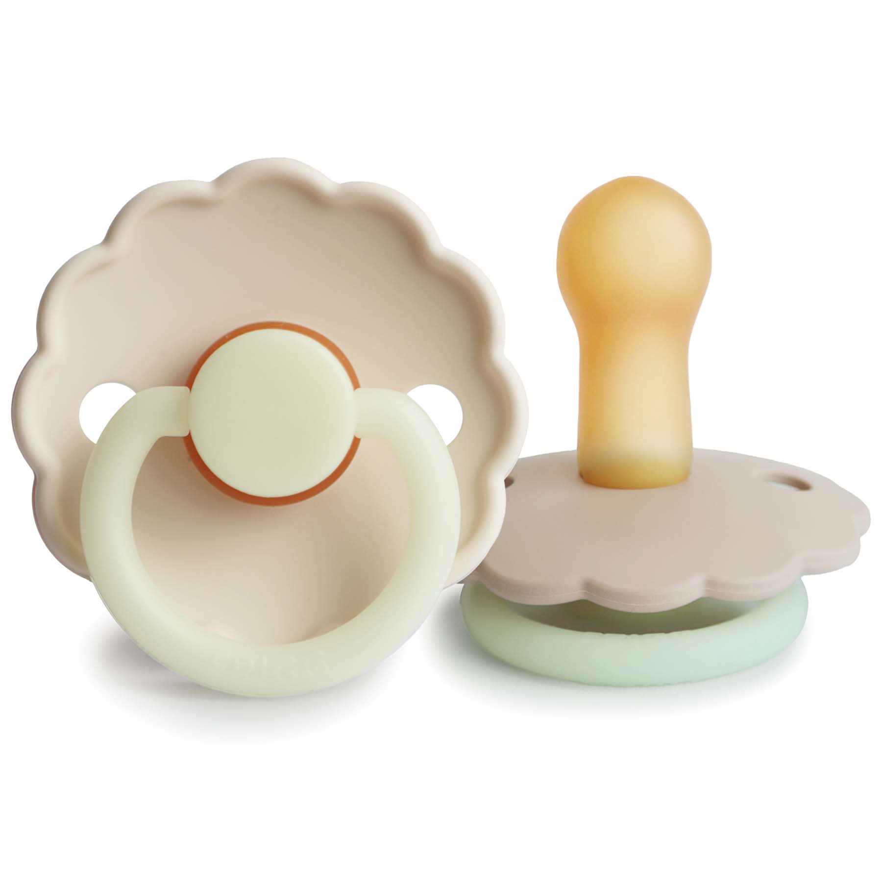 FRIGG Daisy Night Natural Rubber Pacifier 2 - Pack - Tenth & Pine - FRIGG PACIFIERS - 6 - 18 months - Croissant/Cream