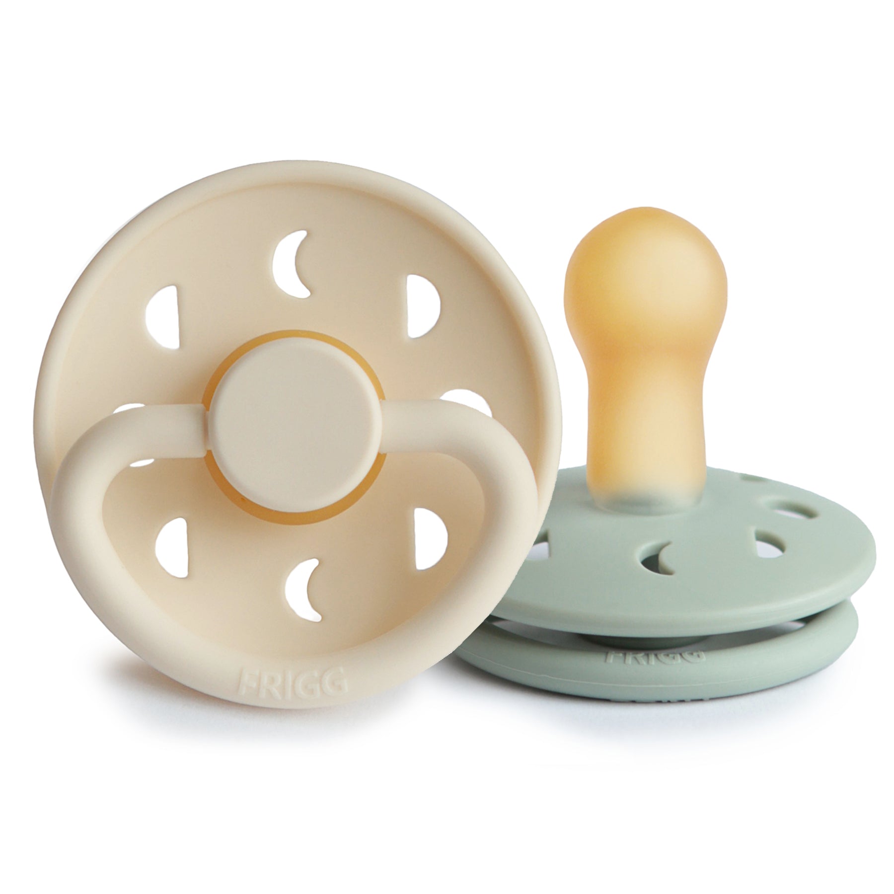 FRIGG Moon Natural Rubber Pacifier 2 - Pack - Tenth & Pine - FRIGG PACIFIERS - 6 - 18 months - Powder Blue/Slate
