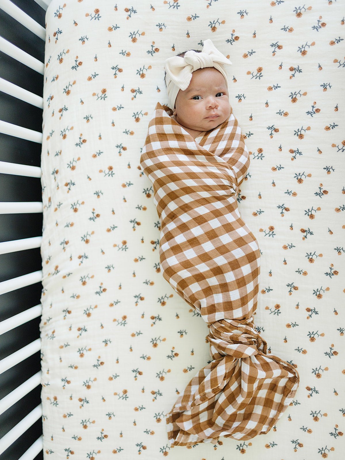 Gingham Muslin Swaddle Blanket - Tenth & Pine -