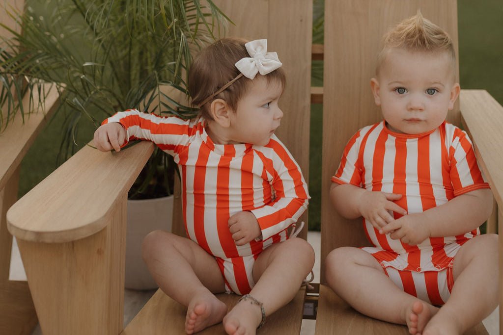 Girls Long Sleeve Swimsuit | Poolside - Tenth & Pine - Swimsuit - 0 - 6 Months - forever french baby