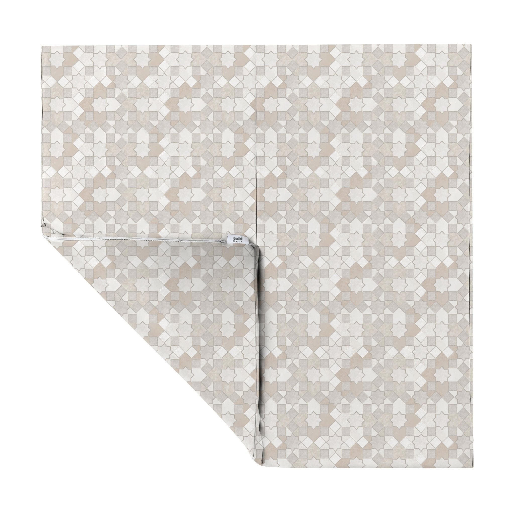 Grey Mosaic Vegan Leather Mat - Tenth & Pine - Vegan Leather Padded Mat - Standard