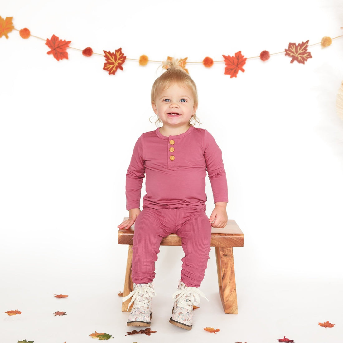 HENLEY LONG SLEEVE - Mauve - Tenth & Pine - henley long sleeve - 0/6m