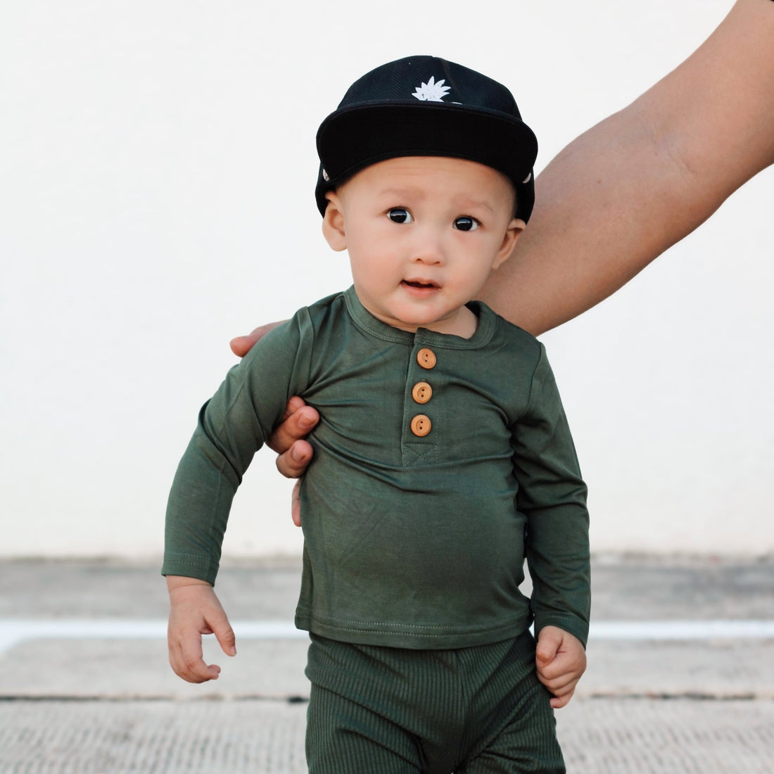 HENLEY LONG SLEEVE - Moss - Tenth & Pine - henley long sleeve - 0/6m