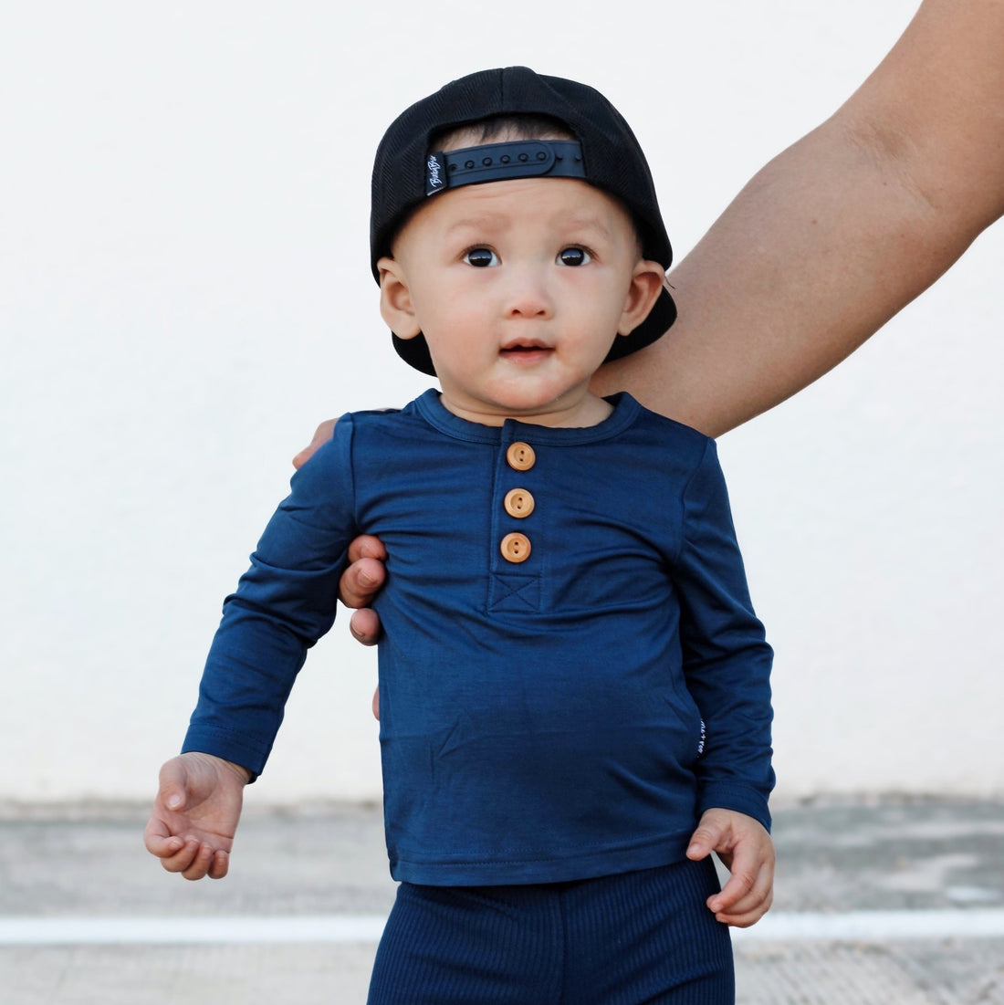 HENLEY LONG SLEEVE - Navy - Tenth & Pine - henley long sleeve - 0/6m