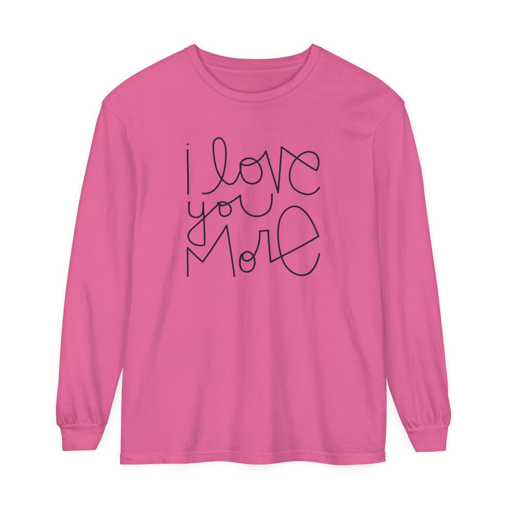 I Love You More Adult Long Sleeve T-Shirt - Tenth & Pine - Long Sleeve Adult Tee - S - Crunchberry