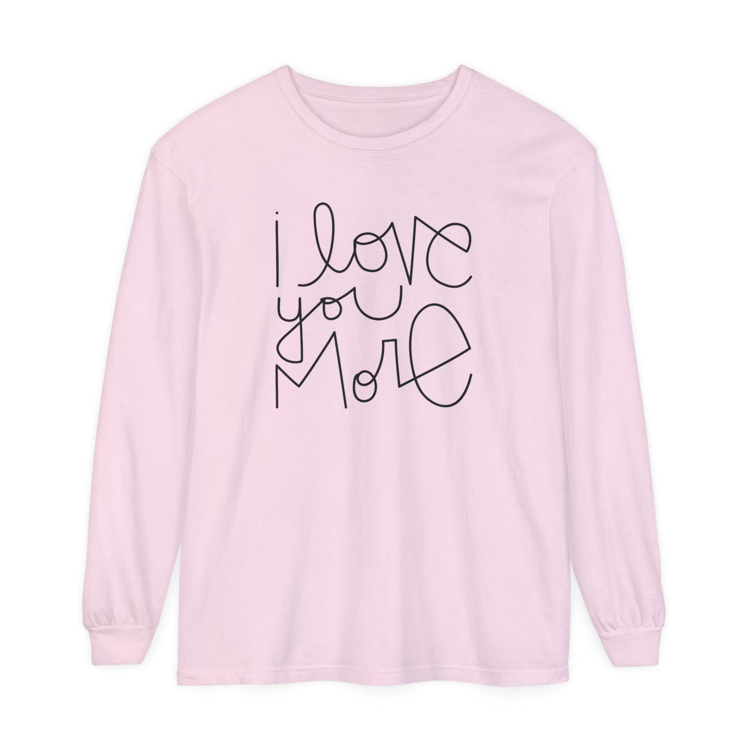 I Love You More Adult Long Sleeve T-Shirt - Tenth & Pine - Long Sleeve Adult Tee - S - Pepper