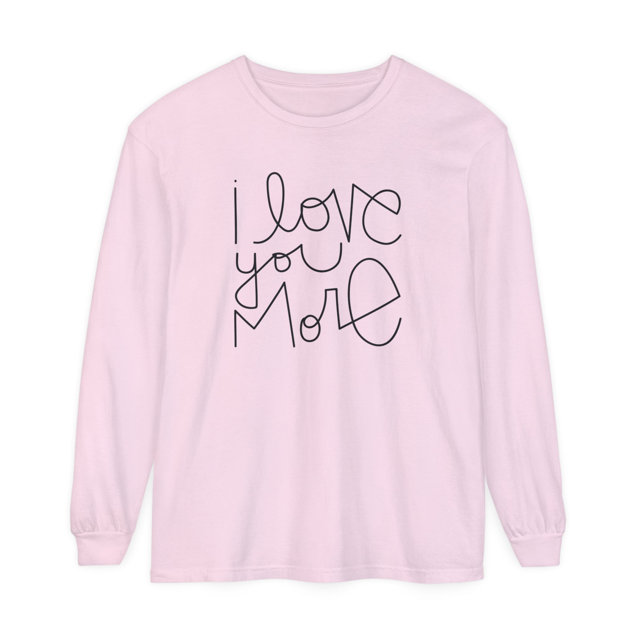 I Love You More Adult Long Sleeve T-Shirt - Tenth & Pine - Long Sleeve Adult Tee - S - Pepper