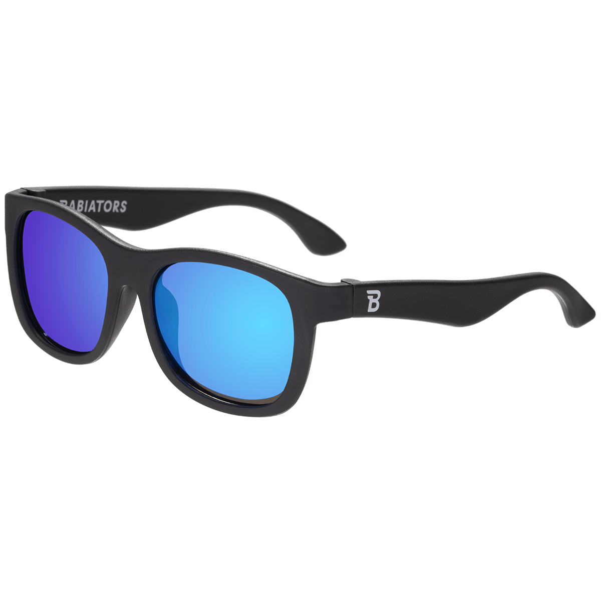 Jet Black Polarized Navigator | Cobalt Mirrored Lens - Tenth & Pine - Sunglasses - Ages 0 - 2 - Polarized - Babiators Sunglasses