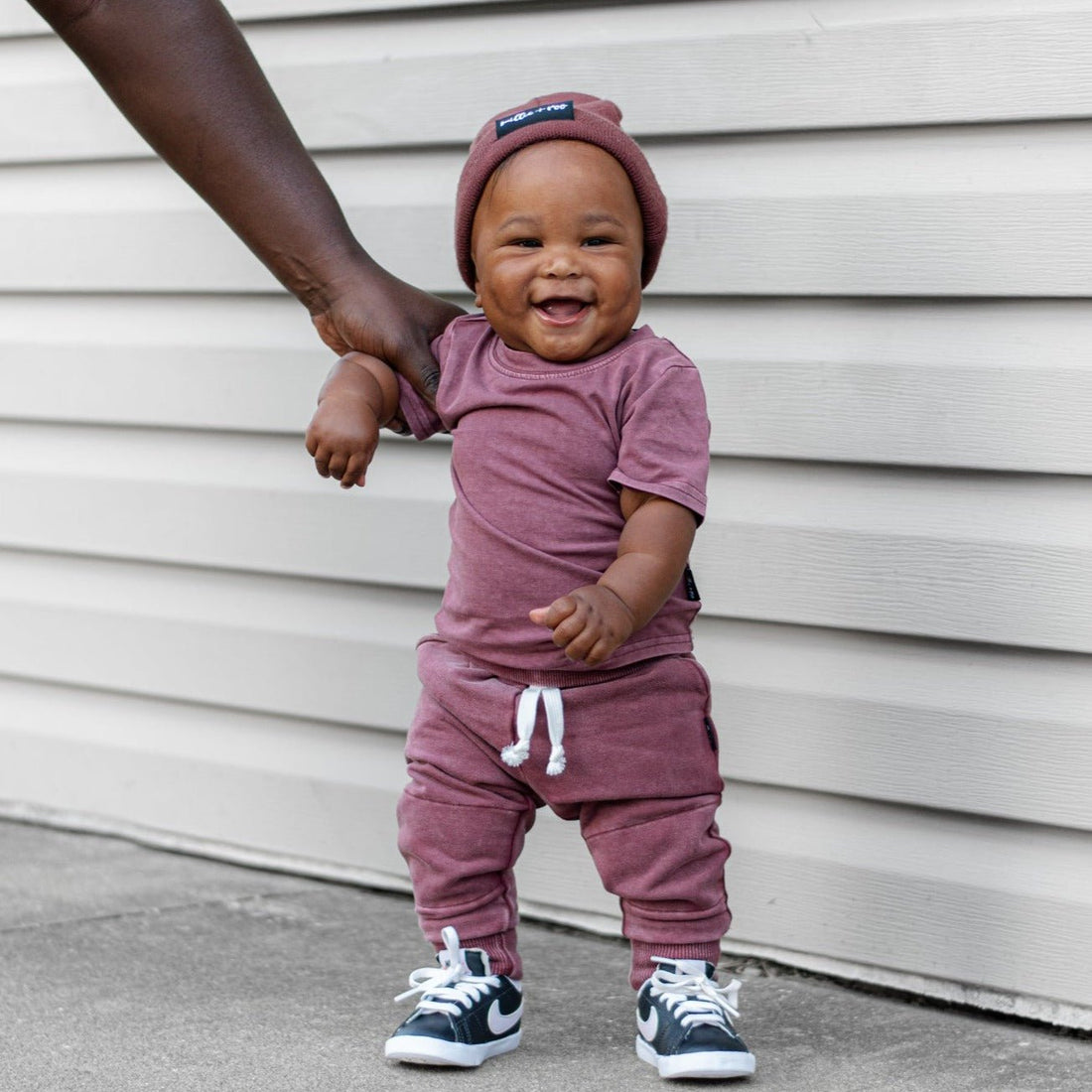 JOGGERS - Oxblood Snow Wash French Terry - Tenth & Pine - jogger pants - 0/6M