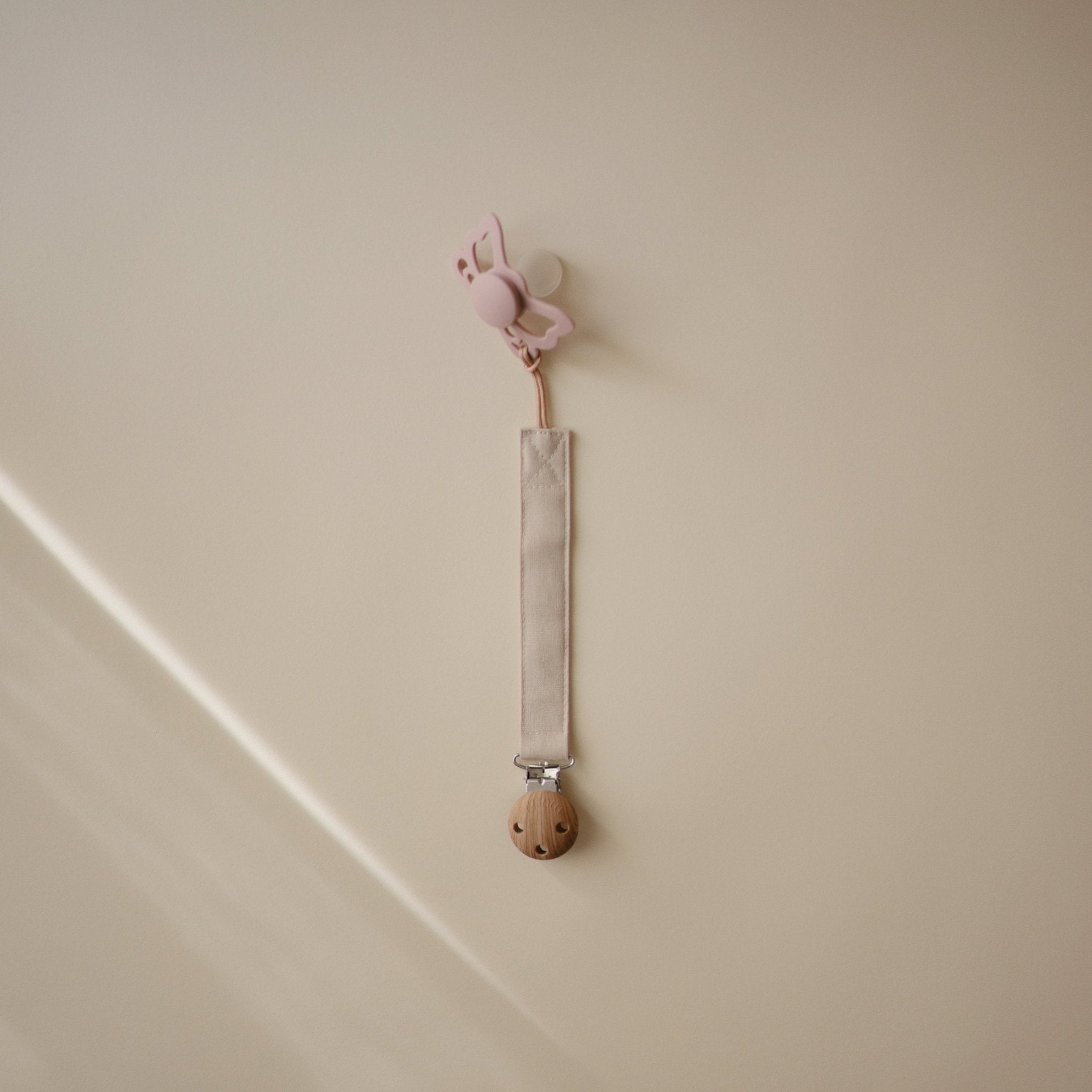 Linen Pacifier Clip 2 - Pack - Tenth & Pine - Pacifier Clip - Blush/Cream