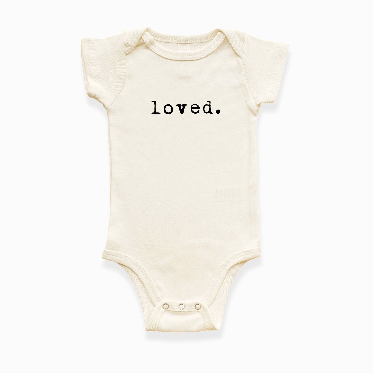Loved. Organic Cotton Short Sleeve Baby Bodysuit - Tenth & Pine - Short Sleeve Onesie - 0 - 3M - Tenth & Pine