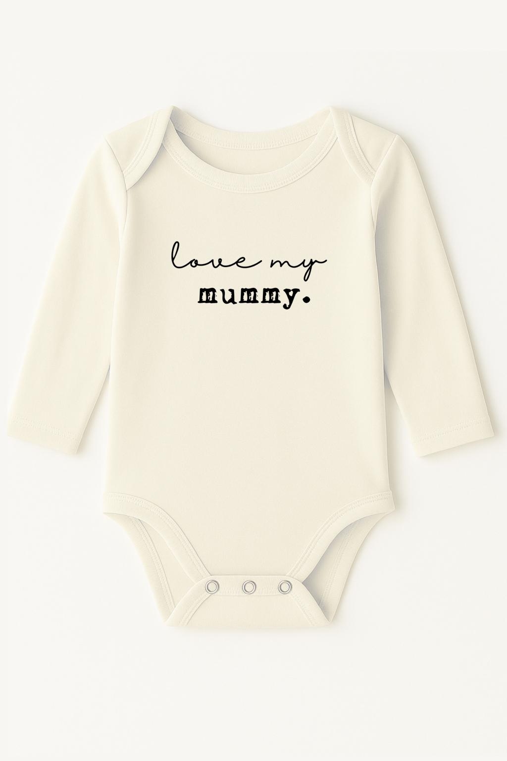 Love My Mummy Organic Cotton Baby Bodysuit Long Sleeve