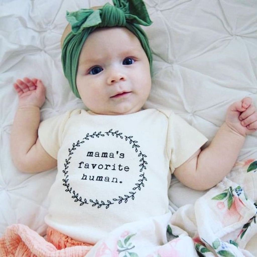 Mamas Favorite Human Onesie®, Baby, Girl, Boy, Infant, Toddler, Newborn, Organic, Bodysuit, Outfit, One Piece, Unisex, Gender Neutral - Tenth & Pine - Bodysuits - 0 - 3M
