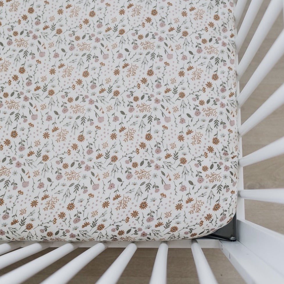 Meadow Floral Muslin Crib Sheet - Tenth & Pine -