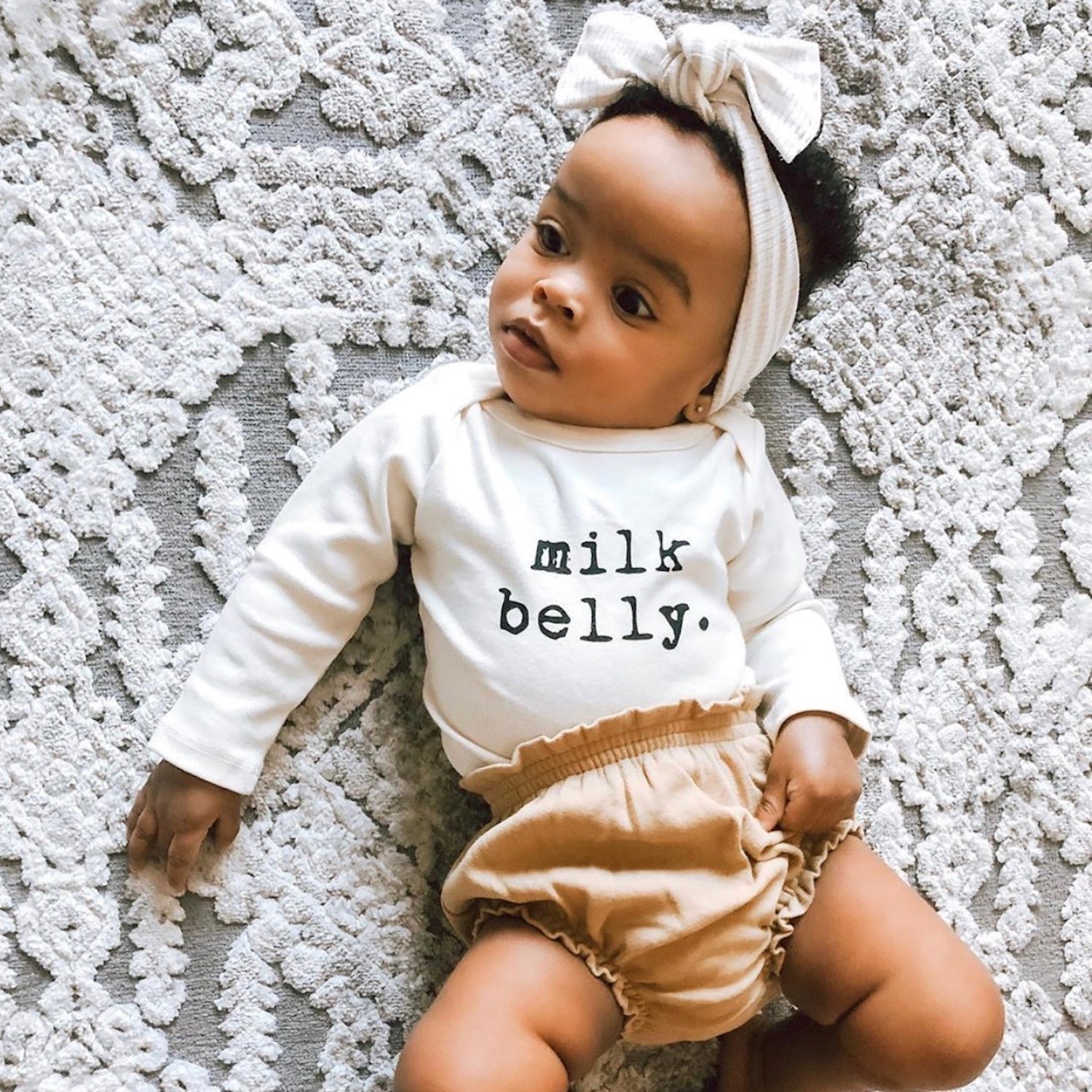 Milk Belly - Long Sleeve Organic Baby Bodysuit - Tenth & Pine - Long Sleeve Onesie - 0 - 3M