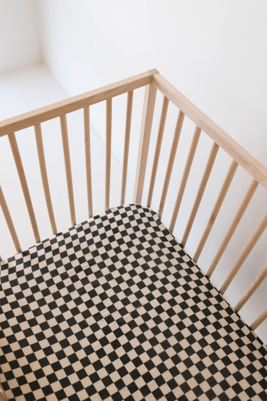Muslin Crib Sheet | Black & Ivory Checkerboard - Tenth & Pine - crib sheet - forever french baby