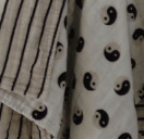 Muslin Quilt | Black & White Yin Yang / Stripe - Tenth & Pine - Quilt - forever french baby