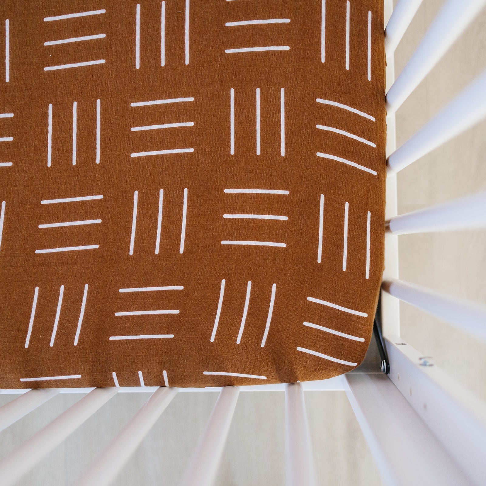 Mustard Mudcloth Muslin Crib Sheet - Tenth & Pine -