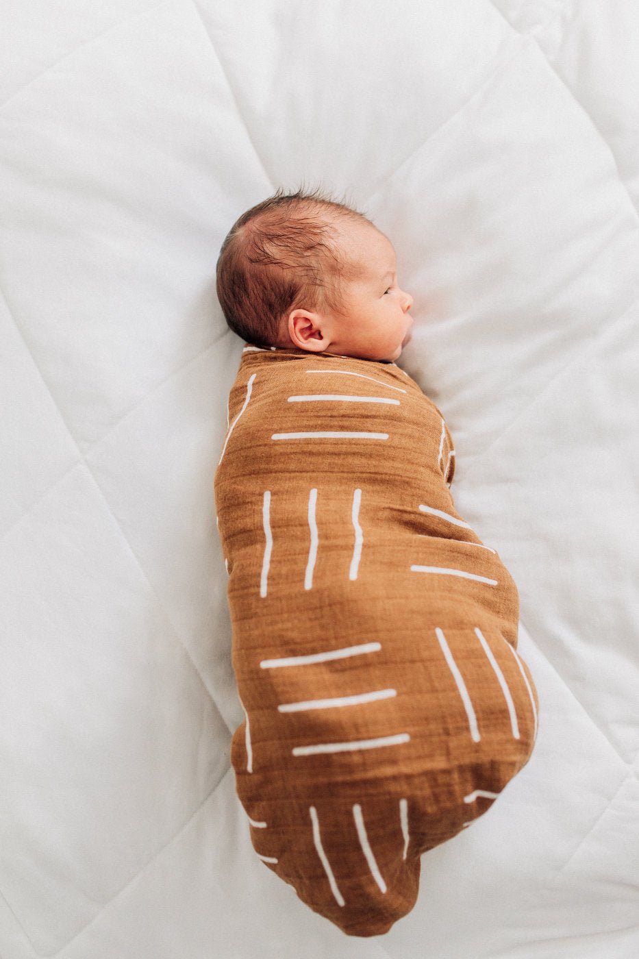 Mustard Mudcloth Muslin Swaddle Blanket - Tenth & Pine -
