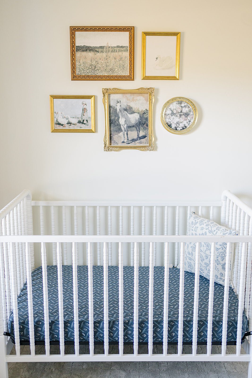 Navy Berry Muslin Crib Sheet - Tenth & Pine -