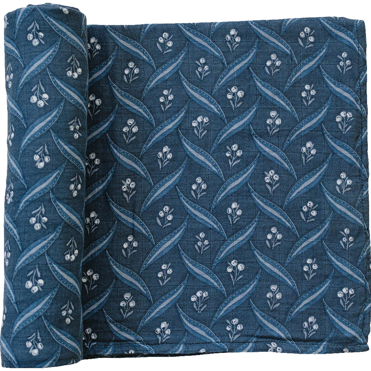 Navy Berry Muslin Swaddle Blanket - Tenth & Pine -