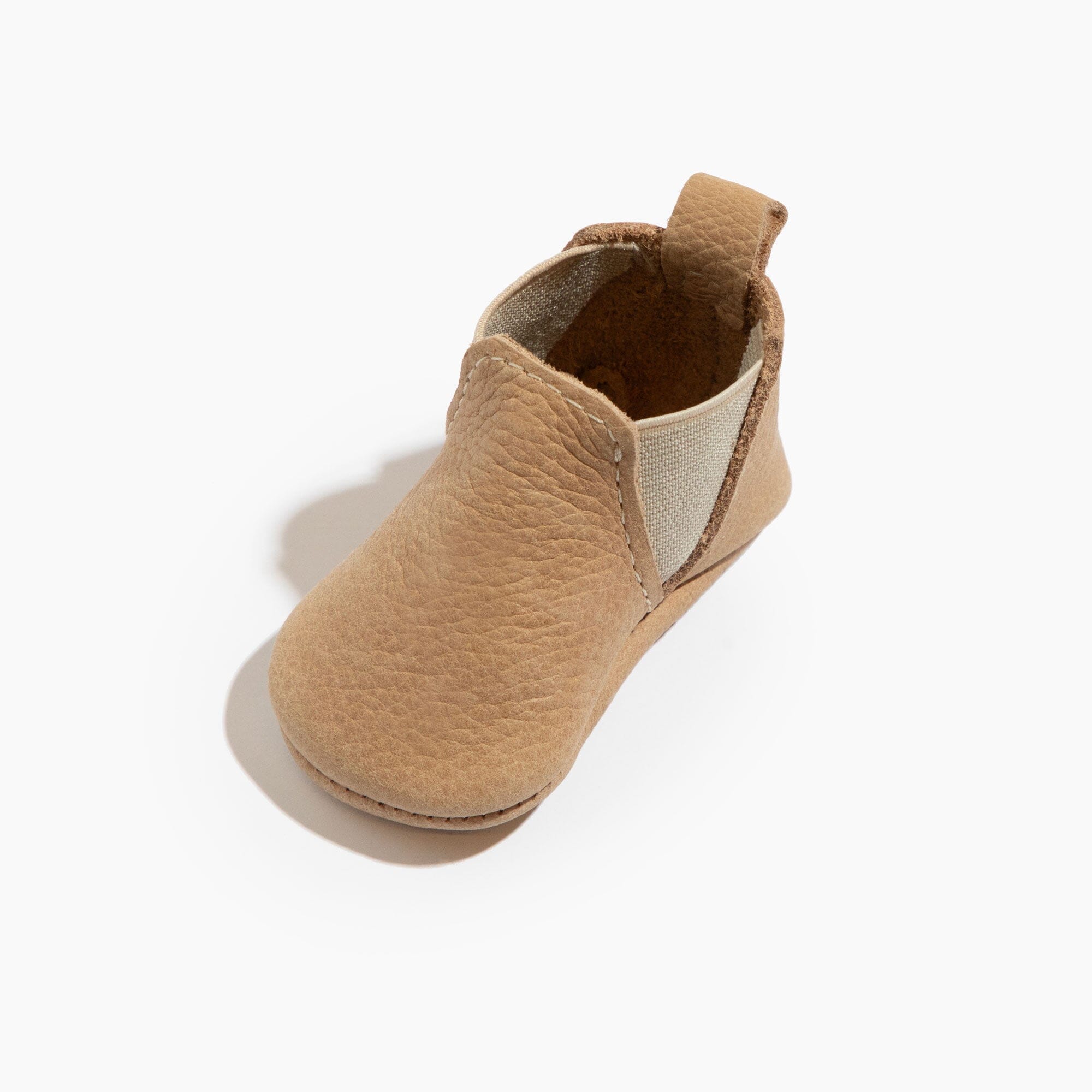 Newborn Weathered Brown Chelsea Boot Baby Shoe - Tenth & Pine - Chelsea Boot - Soft Sole - Newborn