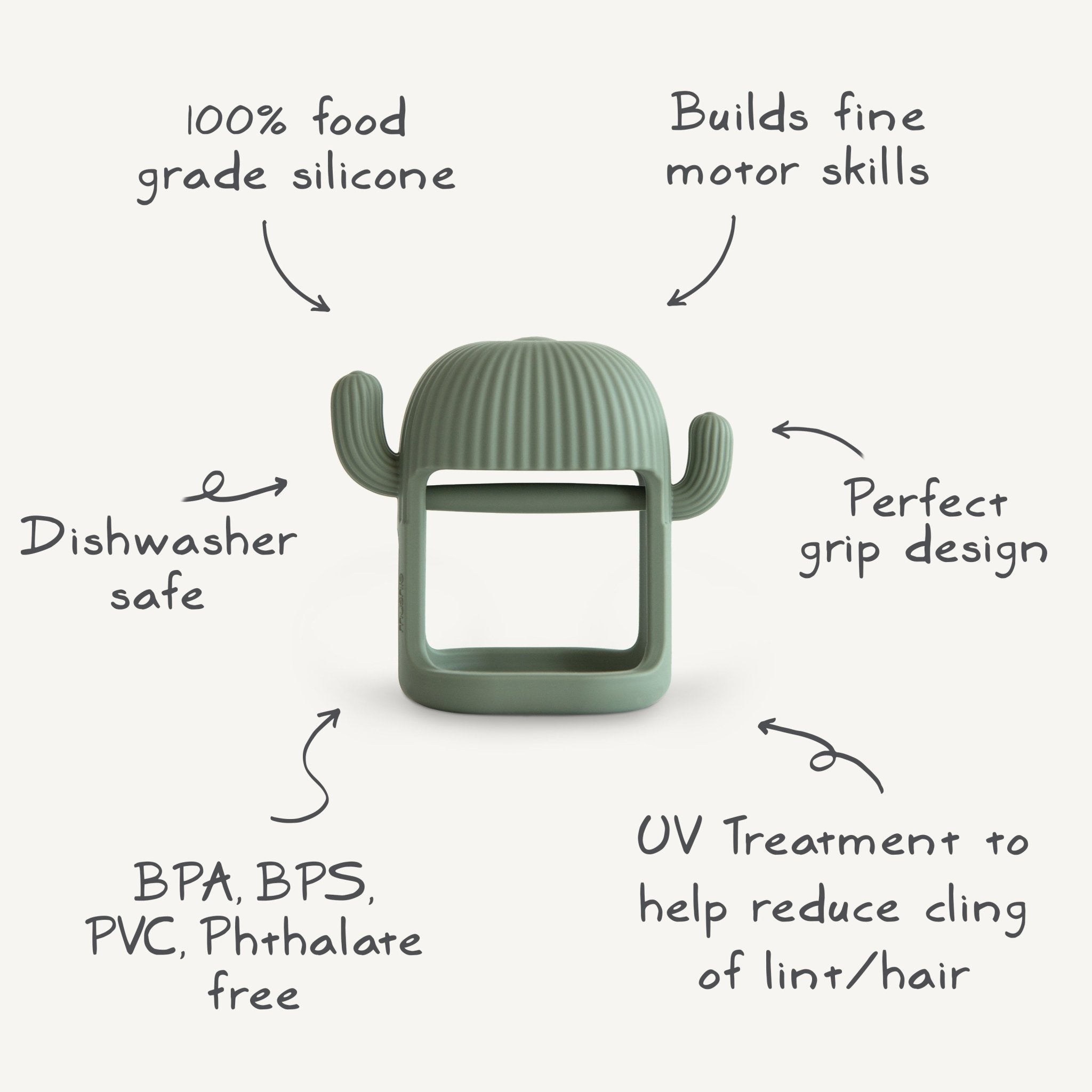 No - Drop Cactus Teether (Dried Thyme) - Tenth & Pine - teether -