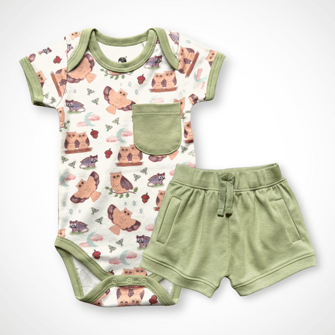 Nocturnal Short Set | Organic Pima Cotton - Tenth & Pine - Summer Outfits - 0 - 3M - Kolorful