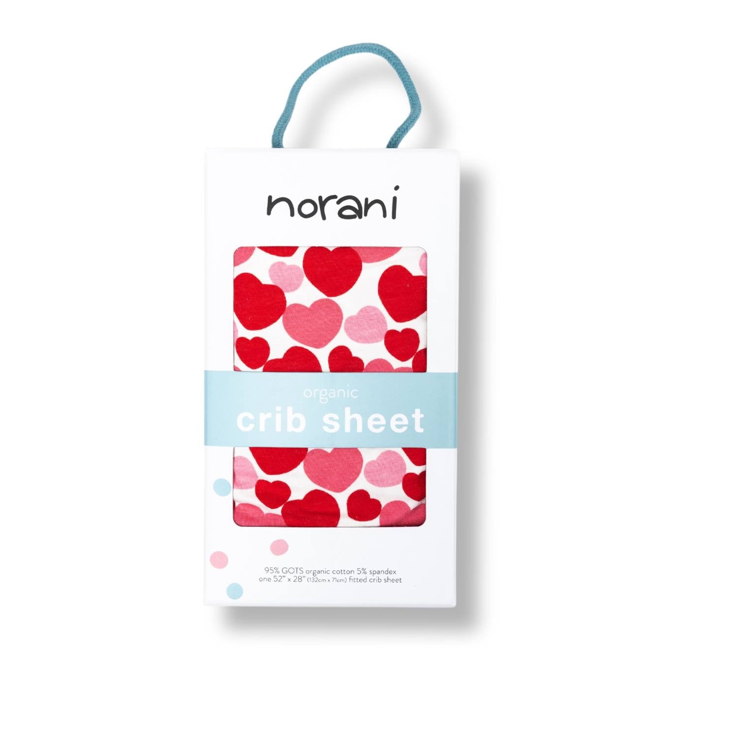 Organic Crib Sheet - Red & Pink Hearts - Tenth & Pine - Crib Sheets -