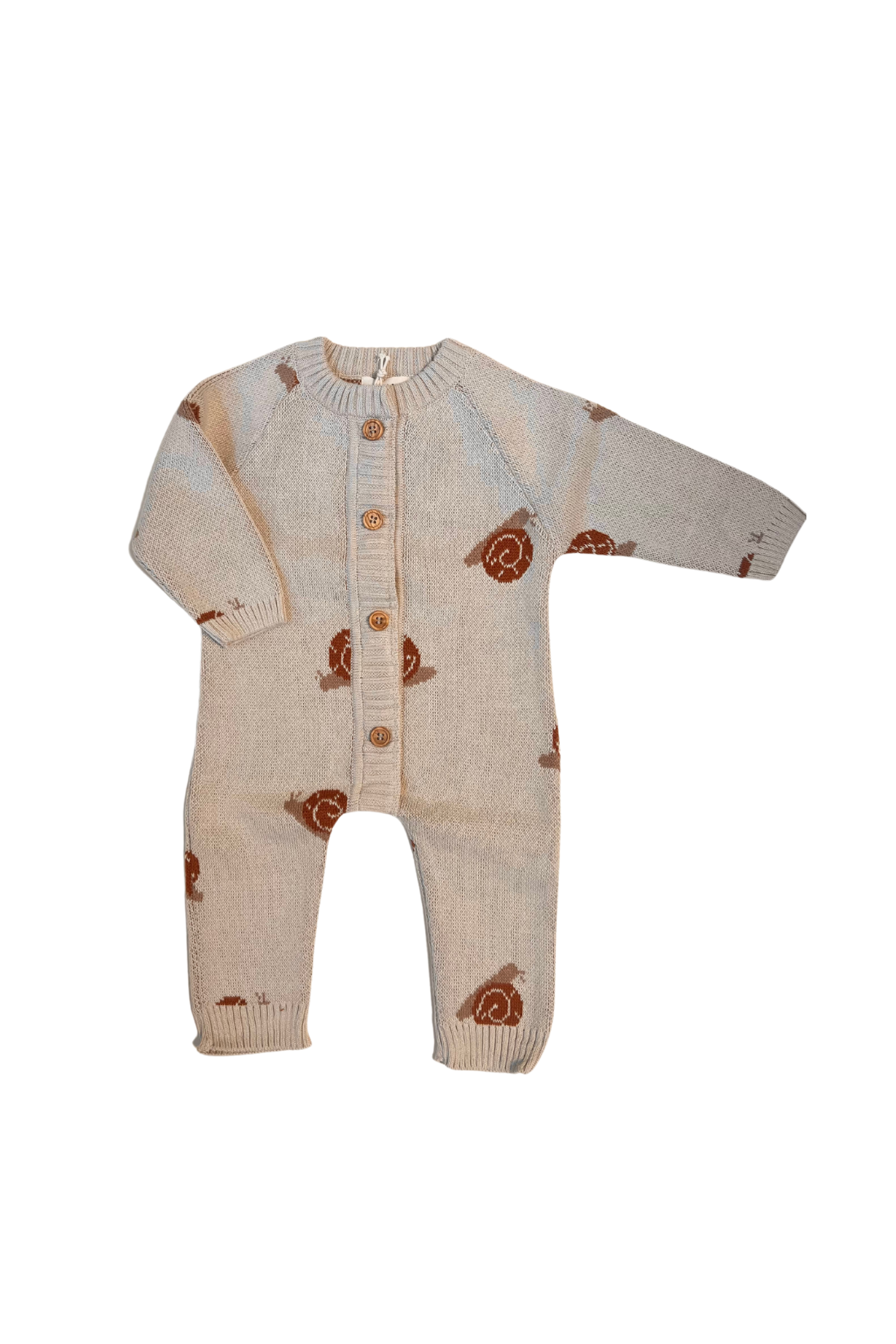 Organic Snail Romper in Oatmeal
